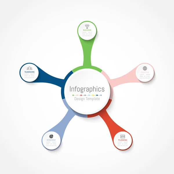Eléments de conception d'infographie pour vos données d'entreprise avec 5 options . — Image vectorielle