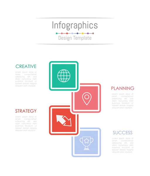 Infographic Designelementen Voor Bedrijfsgegevens Met Opties Onderdelen Stappen Tijdlijnen Processen — Stockvector