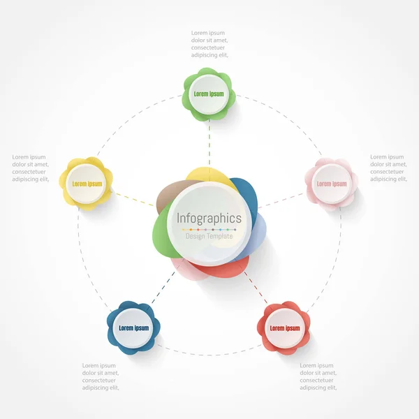 Elementos de design infográfico para seus dados de negócios com 5 opções . —  Vetores de Stock