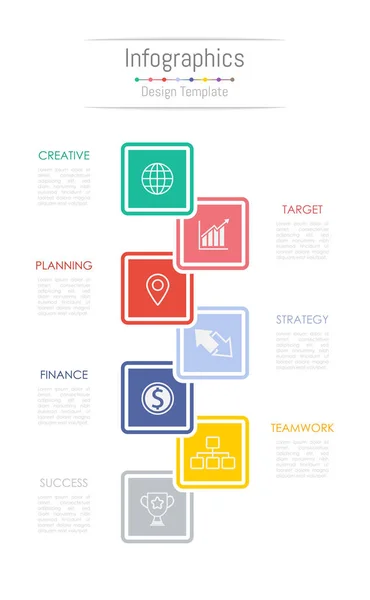 Infographic design elemei az üzleti adatok 7 lehetőségek. — Stock Vector