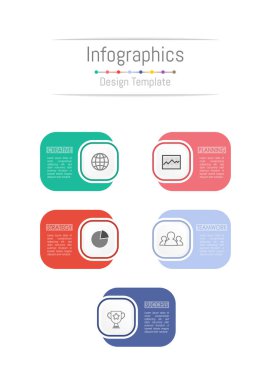 Infographic tasarım öğeleri için iş verilerinizi 5 seçeneği ile.