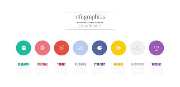 Eléments de conception infographique pour vos données d'entreprise avec 8 options . — Image vectorielle