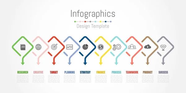 Infografische Gestaltungselemente Für Ihre Geschäftsdaten Mit Optionen Teilen Schritten Timelines — Stockvektor