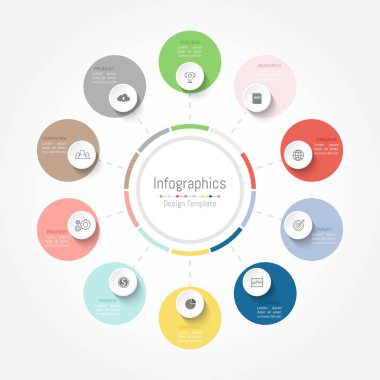 Infographic tasarım öğeleri için iş verilerinizi 10 seçenekleri ile.