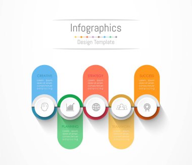 Infographic tasarım öğeleri için iş verilerinizi 5 seçeneği ile.