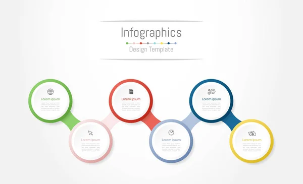 Infografische Gestaltungselemente für Ihre Geschäftsdaten mit 6 Optionen. — Stockvektor
