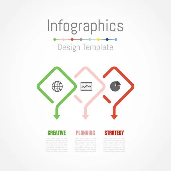 Infographic σχεδιαστικά στοιχεία για τα δεδομένα σας επιχείρηση με 3 επιλογές. — Διανυσματικό Αρχείο
