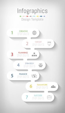 Infographic tasarım öğeleri için iş verilerinizi 7 seçenekleri ile.