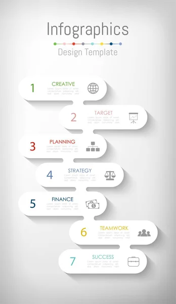 Elementos de diseño infográfico para sus datos empresariales con 7 opciones . — Vector de stock