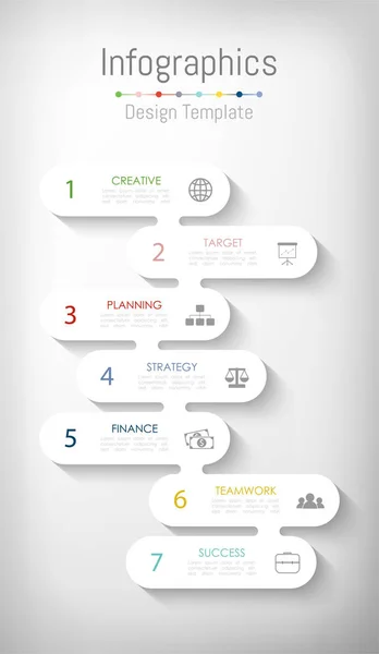 Infografische Gestaltungselemente für Ihre Geschäftsdaten mit 7 Optionen. — Stockvektor