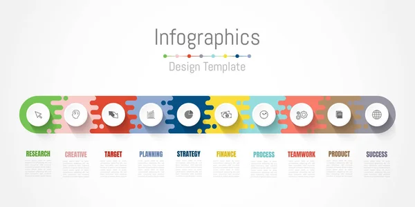 Elementos de diseño infográfico para sus datos empresariales con 10 opciones . — Archivo Imágenes Vectoriales