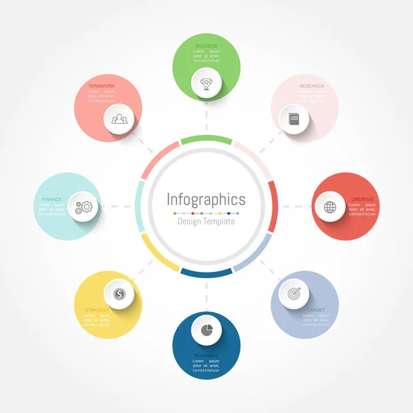 Infografische Gestaltungselemente für Ihre Geschäftsdaten mit 8 Optionen. — Stockvektor