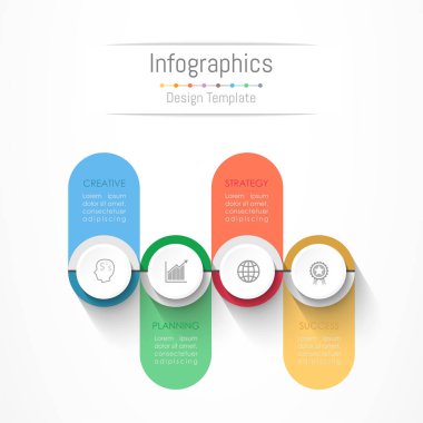 Infographic tasarım öğeleri için iş verilerinizi 4 seçenekleri ile.