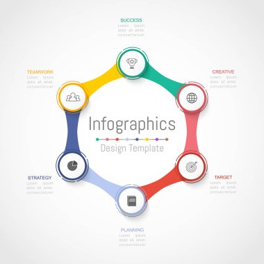 Infographic tasarım öğeleri için iş verilerinizi 6 seçeneği ile.