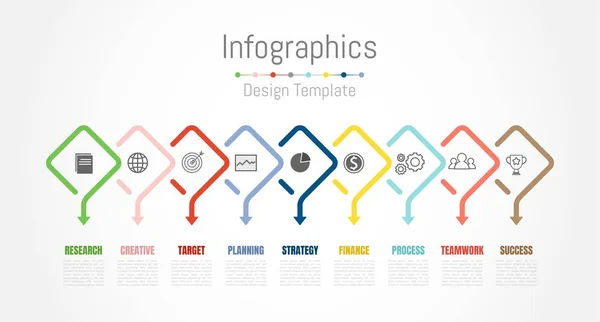 Éléments de conception d'infographie pour vos données d'entreprise avec 9 options . — Image vectorielle