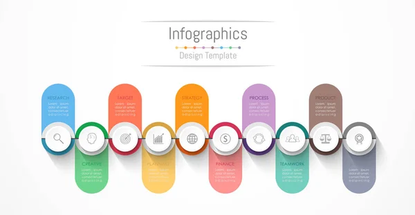 Infografische Gestaltungselemente für Ihre Geschäftsdaten mit 10 Optionen. — Stockvektor