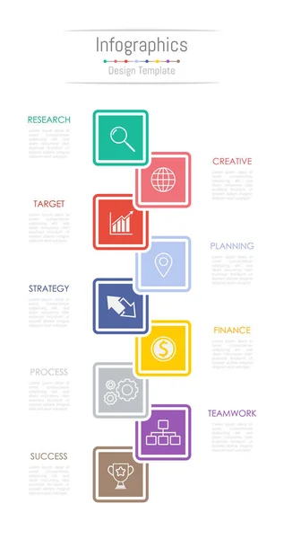 Infographic design elements for your business data with 9 options. — Stock Vector