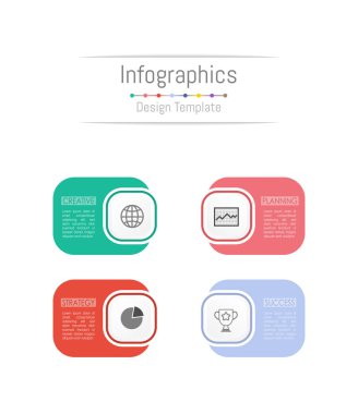 Infographic tasarım öğeleri için iş verilerinizi 4 seçenekleri ile.