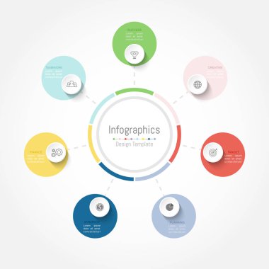 Infographic tasarım öğeleri için iş verilerinizi 7 seçenekleri ile.