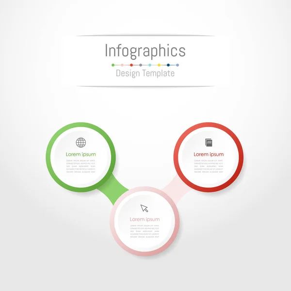 Infographic designelement för dina affärsdata med 3 alternativ. — Stock vektor