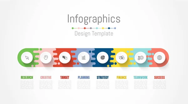 Elementos de design infográfico para seus dados de negócios com 8 opções . — Vetor de Stock