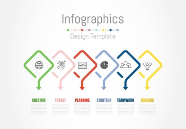 Infographic tasarım öğeleri için iş verilerinizi 6 seçeneği ile.