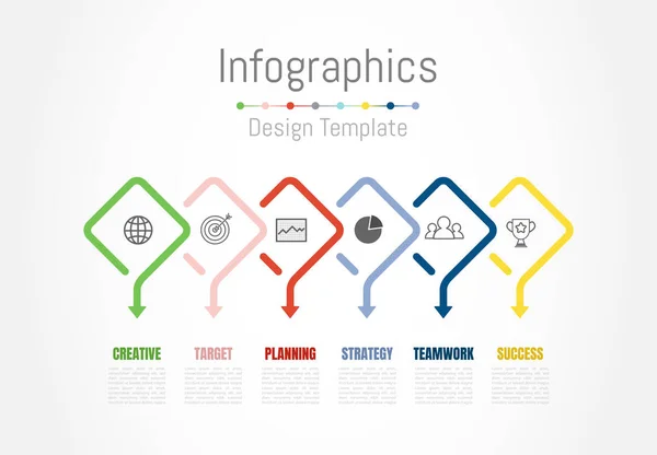 Elementos de diseño infográfico para sus datos empresariales con 6 opciones . — Vector de stock