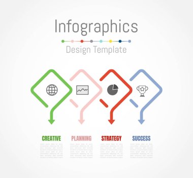 Infographic tasarım öğeleri için iş verilerinizi 4 seçenekleri ile.
