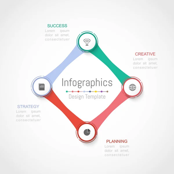 Éléments de conception infographique pour vos données d'entreprise avec 4 options . — Image vectorielle