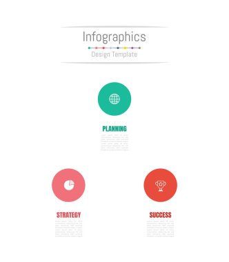 Infographic tasarım öğeleri için 3 seçenek ile iş verilerinizi.
