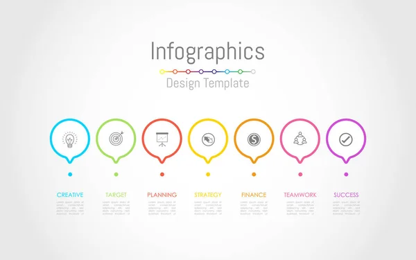 Eléments de conception infographique pour vos données d'entreprise avec 7 options . — Image vectorielle