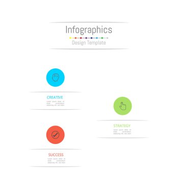 Infographic tasarım öğeleri iş verilerinizi 3 seçenekleri, parçalar, adımları, zaman çizelgeleri veya işlemler ile için. Vektör çizim.