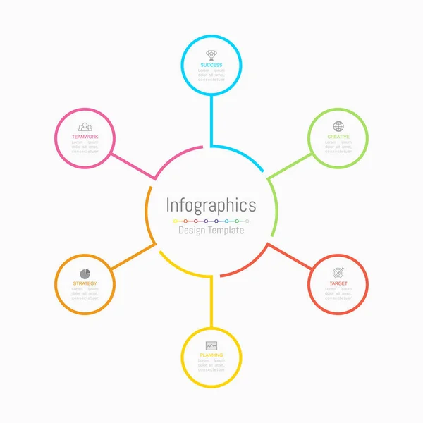 Eléments de conception infographique pour vos données d'entreprise avec 6 options . — Image vectorielle