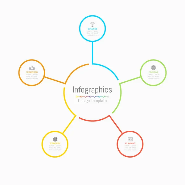 Инфографические элементы дизайна для бизнес-данных с 5 опциями . — стоковый вектор
