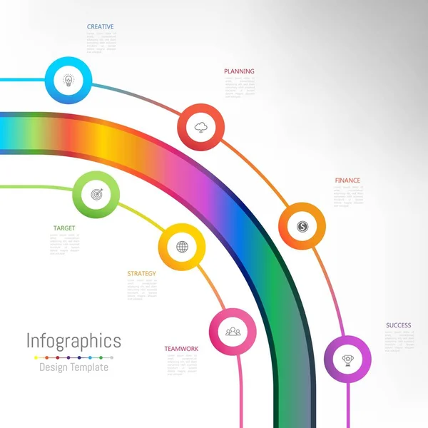 Prvky pro svá obchodní data s 7 možnosti infografika. — Stockový vektor