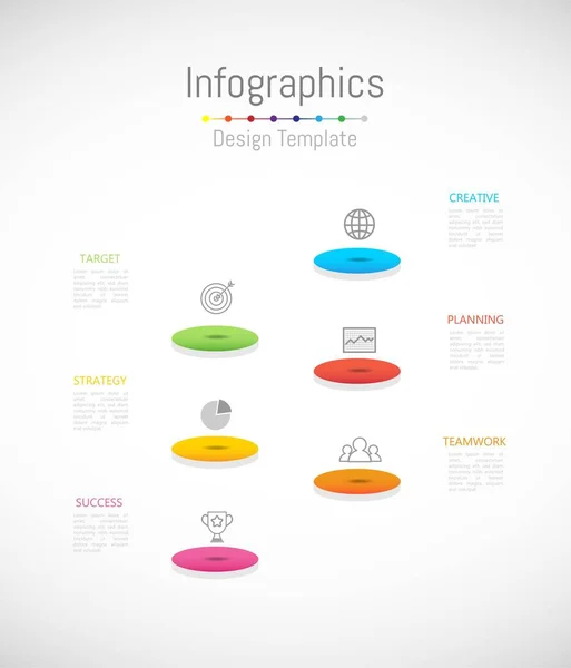Инфографические элементы дизайна для бизнес-данных с 6 опциями . — стоковый вектор