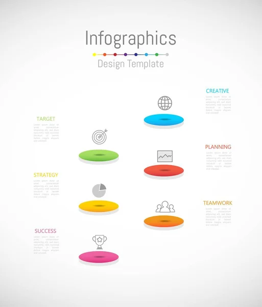 Elementos de diseño infográfico para sus datos empresariales con 6 opciones . — Vector de stock