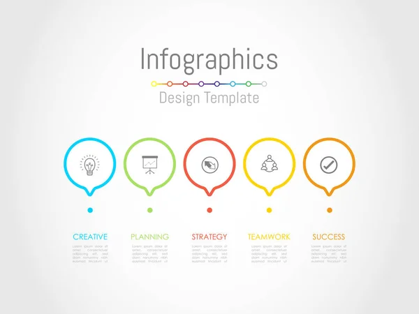 Infographic design elemei az üzleti adatok 5 lehetőségek. — Stock Vector