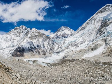 Himalaya dağ manzaralı rota Everest Saha Kampı için