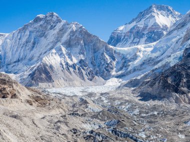 Himalaya dağ manzaralı rota Everest Saha Kampı için