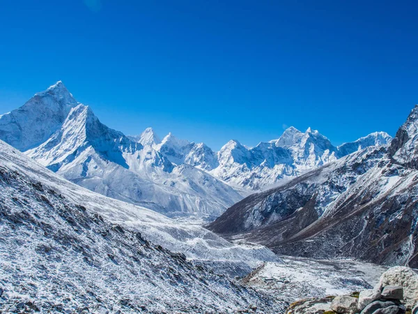 Himalaya Dağ Manzaralı Rota Everest Saha Kampı Için — Stok fotoğraf