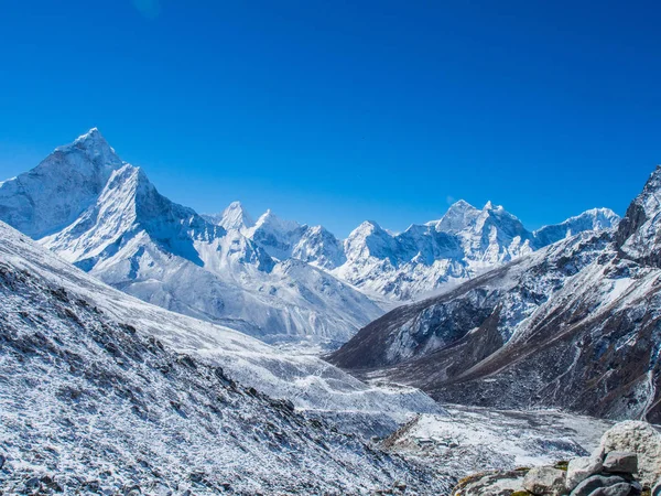 Himalaya dağ manzaralı rota Everest Saha Kampı için