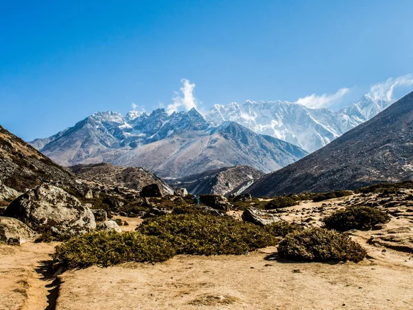 Hermosas Vistas Montaña Nieve Himalaya Ruta Campamento Base Del Everest — Foto de Stock