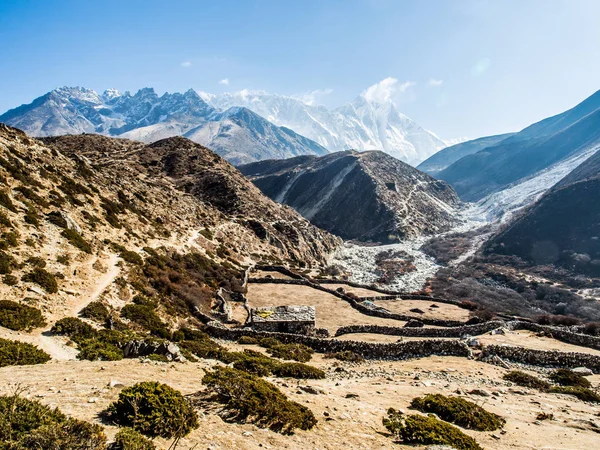 Hermosas Vistas Montaña Nieve Himalaya Ruta Campamento Base Del Everest — Foto de Stock