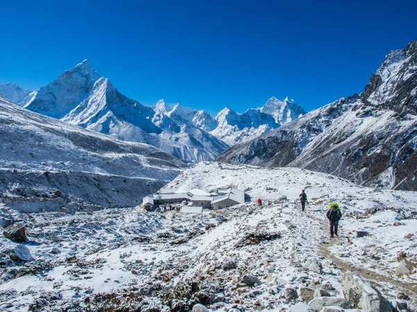Himalaya Dağ Manzaralı Rota Everest Saha Kampı Için — Stok fotoğraf