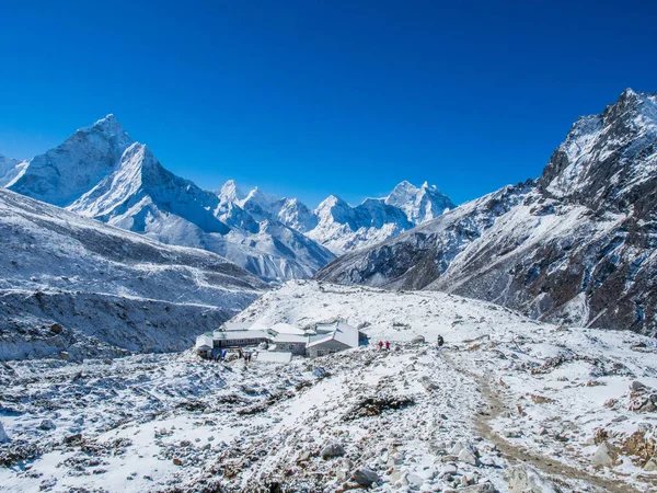 Himalaya Dağ Manzaralı Rota Everest Saha Kampı Için — Stok fotoğraf