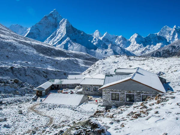 Himalaya dağ manzaralı rota Everest Saha Kampı için