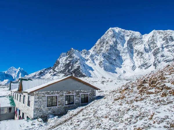 Himalaya dağ manzaralı rota Everest Saha Kampı için