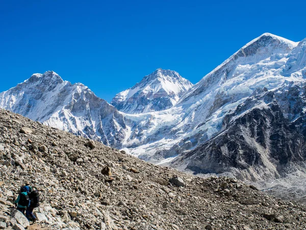Himalaya dağ manzaralı rota Everest Saha Kampı için