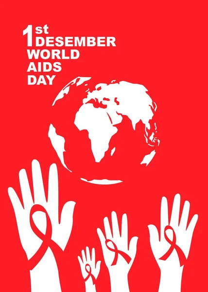 Vektor World Aids Dagen Symbol 1St December Världsaidsdagen Hjälpmedel Awareness — Stockfoto